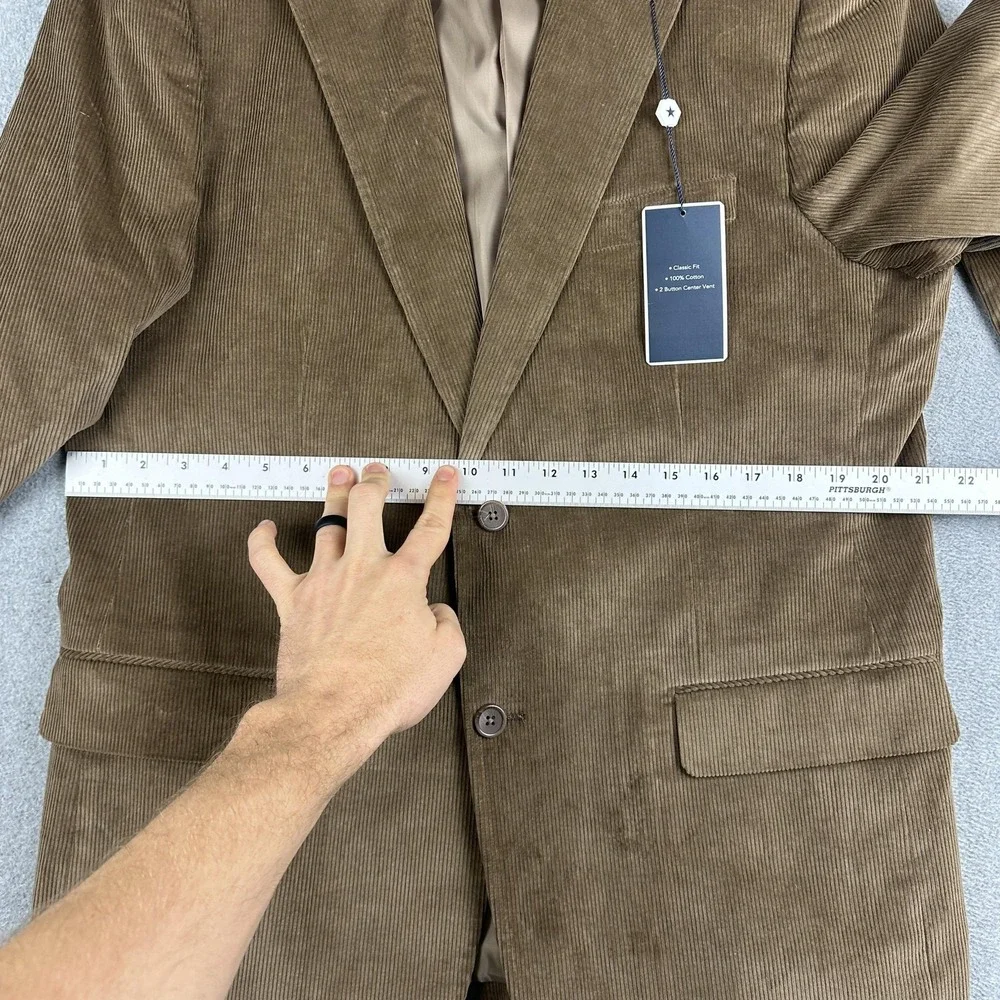 Saddlebred Sport Coat Blazer Mens 42R Brown Tan Corduroy Classic Fit 2 Button - Picture 7 of 13